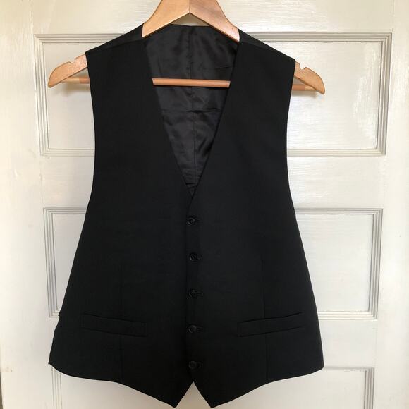 Joseph by Jos A Bank 3-Piece 100% Wool Suit 44 Short Black Rare Made Mexico 90s - Picture 8 of 16